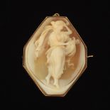 Unusual Shape Carved Shell Cameo