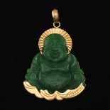 A Carved Jadeite Buddha Pendant