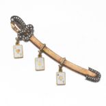 Russian Gold, Diamond, and Enamel Sword Brooch, Henrik WigstrÃ¶m Maker's Marks