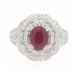 Ladies' Ruby and Diamond Cocktail Ring