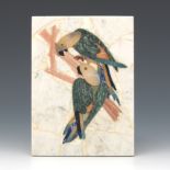 Italian Pietra Dura Parrot Plaque