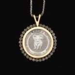 Ladies' Australian Platinum 15 Dollar Coin Pendant on Chain