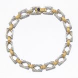 Ladies' Chiampesan Italian Two-Tone Gold and Blue Sapphire Bracelet