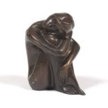 Bronze Figurine of a Seated Nude Woman