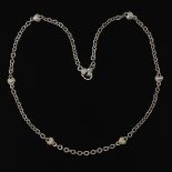 Judith Ripka Sterling Silver Necklace with Gold and Diamonds