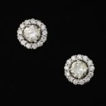 Pair of Diamond Stud Halo Earrings