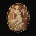 Carved Shell Cameo Brooch