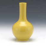 Monochrome Yellow Glazed Bottle Vase