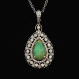 Ladies' Opal and Diamond Pendant on Chain