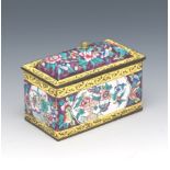 Chinese Antique Enameled Bronze Box with Cover