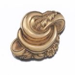 Antique Victorian Gold-Filled Scroll Brooch