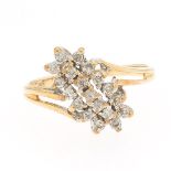 Ladies' Retro Gold and Diamond Cluster Ring