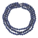 450 Ct Sapphire Bead Necklace with Diamond Lobster Clasp
