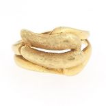 Ladies' Vintage Italian Gold Scroll Ring with Byzantine Finish