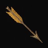 Ladies' Gold and Pearl Arrow Brooch