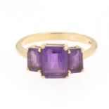 Ladies' Retro Gold and Amethyst Ring