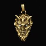 Gold and Diamond 3D Faun Pendant