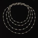 Ladies' Platinum and Diamond Long Chain Necklace