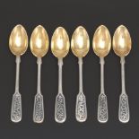 A Set of Six Niello Teaspoons