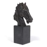 Bronze Bust of a Horse on Marble Base