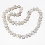 Ladies' Gold and Button Pearl Necklace