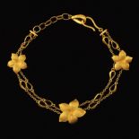 Ladies' Pure Gold Floral Design Bracelet