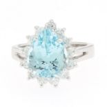 Ladies' Aquamarine and Diamond Ring