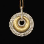 Ladies' Two-Tone Gold and Diamond Pendant on Chain