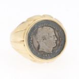 1813 Napoleon I Silver Coin and Gold Ring