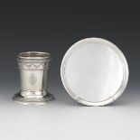 Dominick & Haff Sterling Silver Beaker and Frank M. Whiting Sterling Round Liner Tray