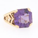 Gold and Amethyst Cocktail "Bishop" Ring