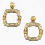 Ladies' Italian Two-Tone Gold Pair of Earrings