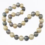 Ladies' Gold, Diamond, South Sea and Tahitian Pearl Necklace