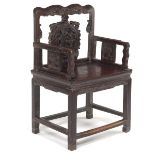 Chinese Carved Hardwood Chair