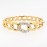 Ladies' Two-Tone Gold and Diamond Chain Link Bangle