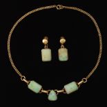 Ladies' White Opal and Earrings Set