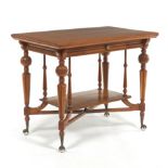 Victorian Occasional Cherry Table, Patinated Bronze and Glass Ball Feet