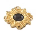 Ladies' Italian Gold and Garnet Pin Brooch/Pendant