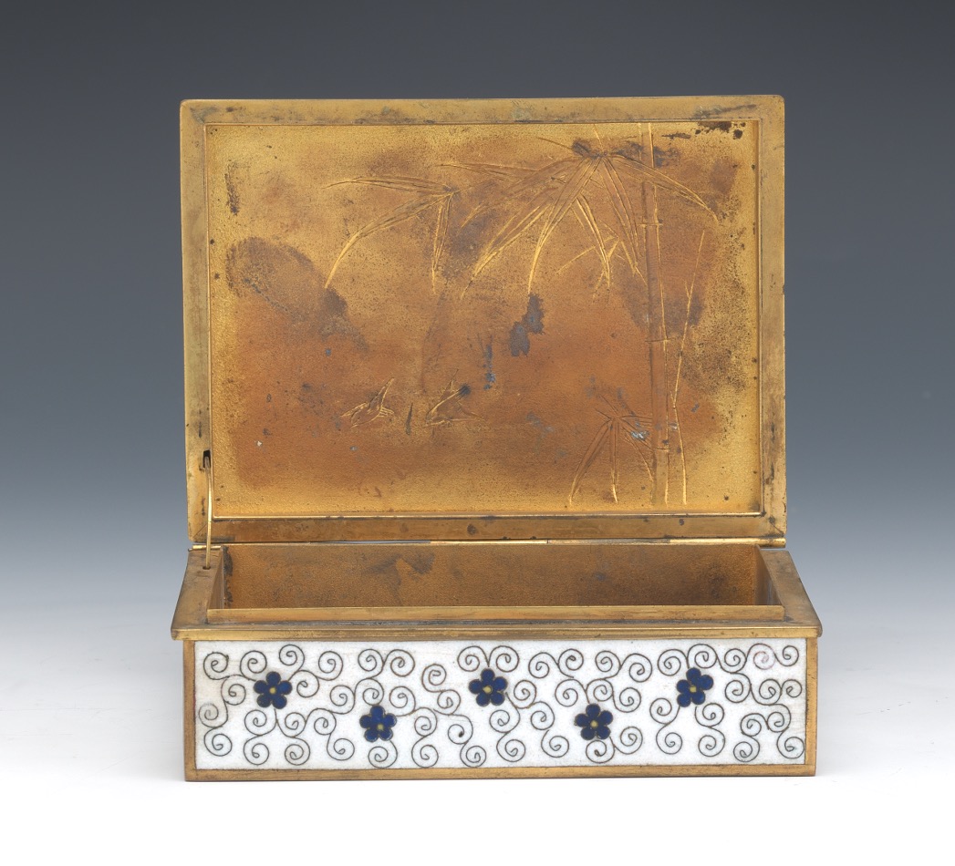 Japanese Gilt Bronze Cloisonne Enameled Millefiori Vanity Box. - Image 3 of 9