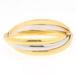 Ladies' Vintage Italian Tri-Color Gold Crossover Bangle