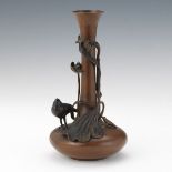 Bronze Pheasant Bud Vase