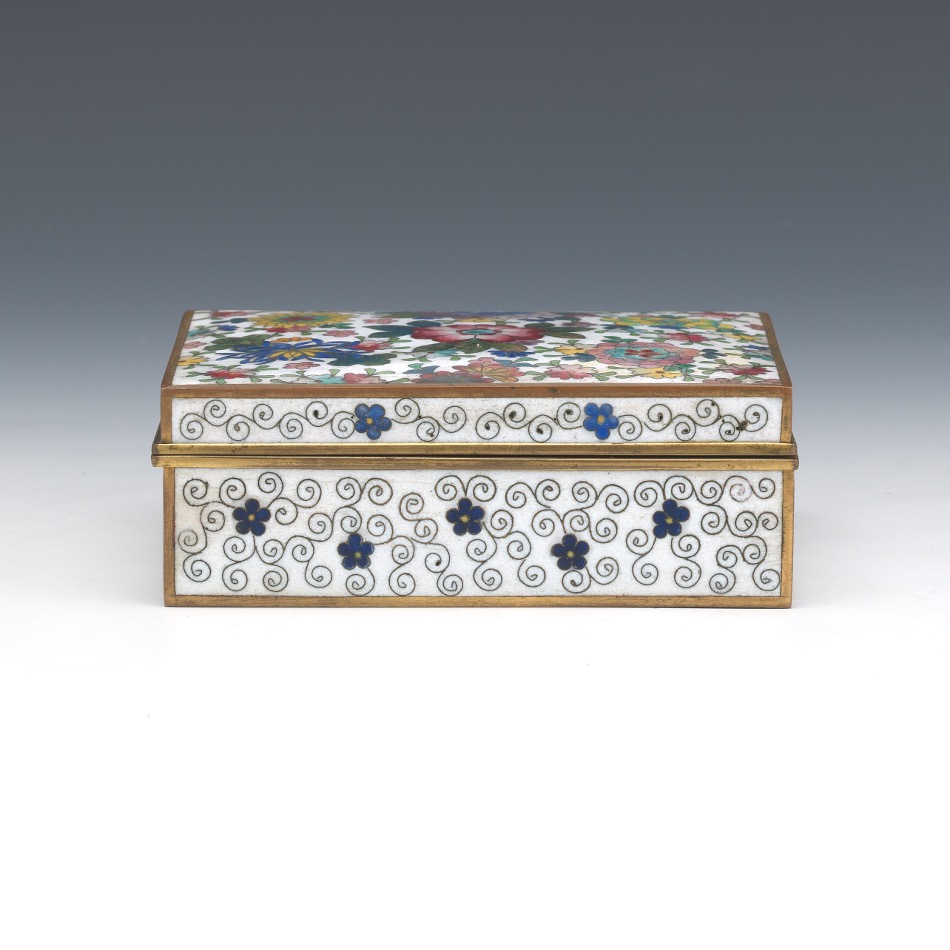 Japanese Gilt Bronze Cloisonne Enameled Millefiori Vanity Box. - Image 2 of 9