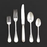 Christofle Sterling Five Piece Flatware Service for Eight, "Malmaison" Pattern