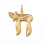 Judaic Uno-A-Erre Italian Gold "Chai" (Life) Charm/Pendant