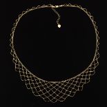 Ladies' Gold Beaded Bib-Style Necklace