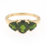 Ladies' Gold and Green Chrome Diopside Ring