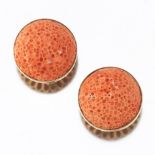 Vintage Angel Skin Coral Sponge Ear Clips