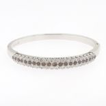 Ladies' Italian Gold, Cognac and White Diamond Bangle