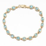 Ladies' Vintage Gold and Blue Topaz Bracelet