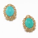 LeVian Gold, Turquoise and Diamond Pair of Earrings